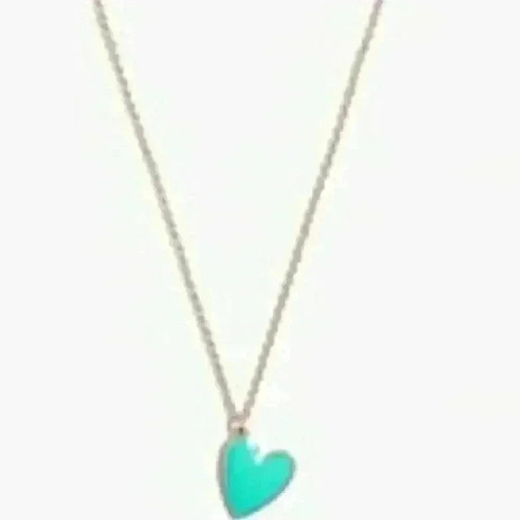 J Crew Enamel Heart Necklace in sun washed mint - Picture 2 of 3